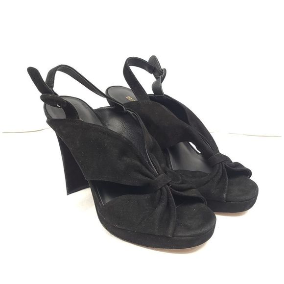 Diane Von Furstenberg Suede Triangle Heels [B17] - Picture 2 of 10